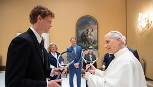 Jannik Sinner na spotkaniu z papieżem Leonem XIV