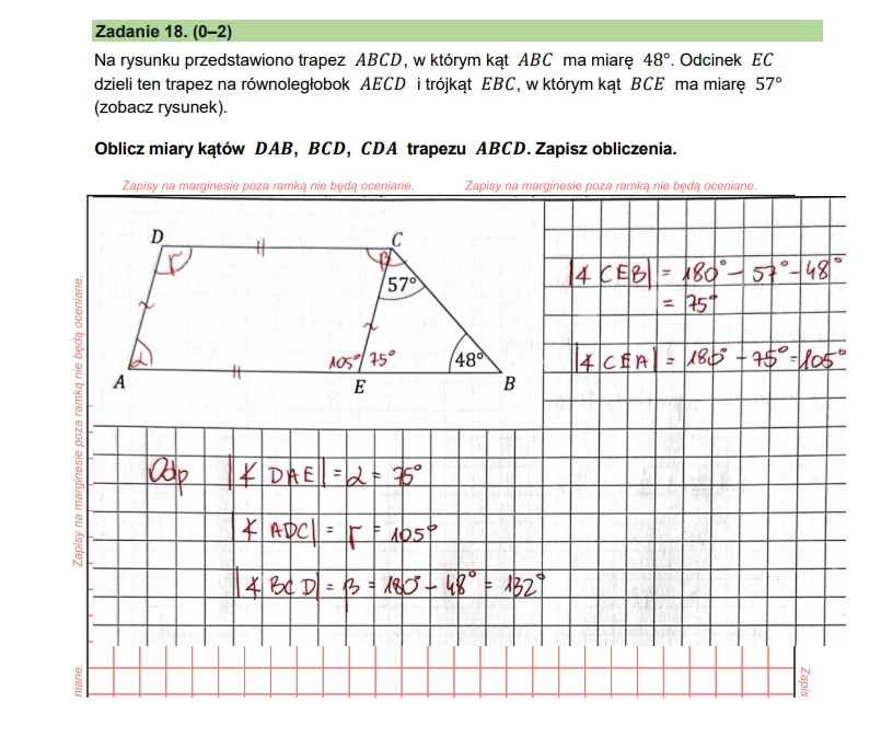 Egzamin ósmoklasisty 2025. Matematyka, arkusz CKE - zadanie 18 Egzamin ósmoklasisty 2025. Matematyka, arkusz CKE - zadanie 18