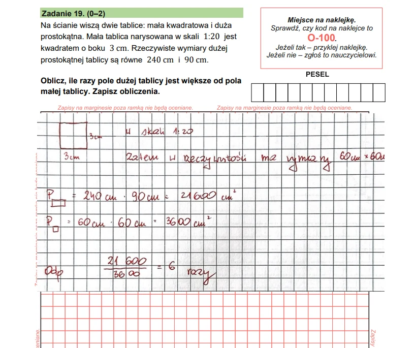 Egzamin ósmoklasisty 2025. Matematyka, arkusz CKE - zadanie 19 Egzamin ósmoklasisty 2025. Matematyka, arkusz CKE - zadanie 19