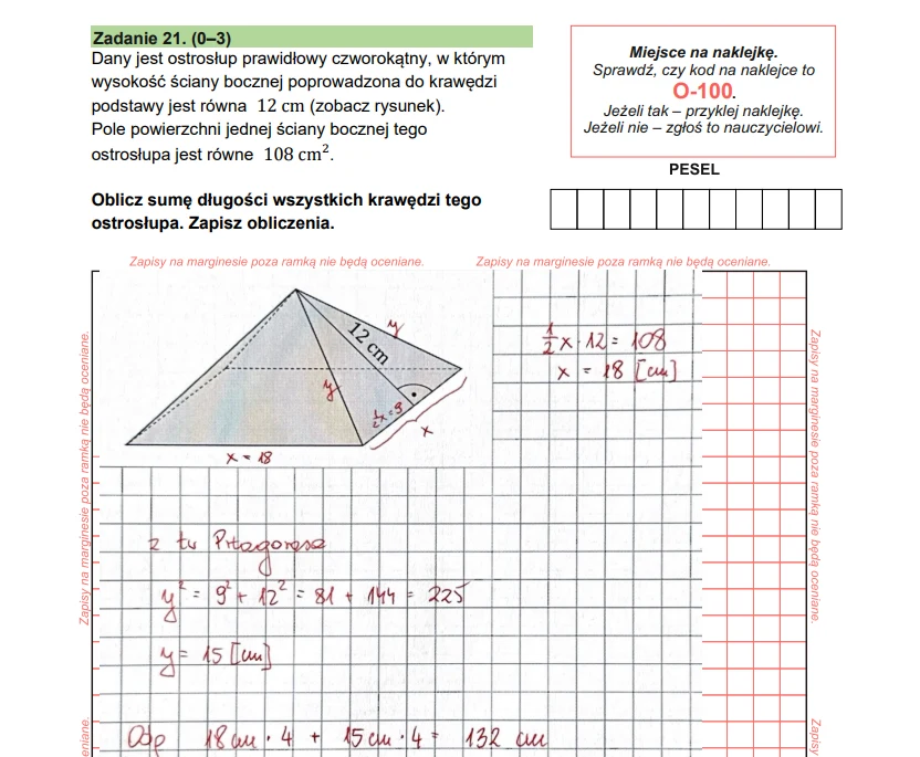 Egzamin ósmoklasisty 2025. Matematyka, arkusz CKE - zadanie 21 Egzamin ósmoklasisty 2025. Matematyka, arkusz CKE - zadanie 21