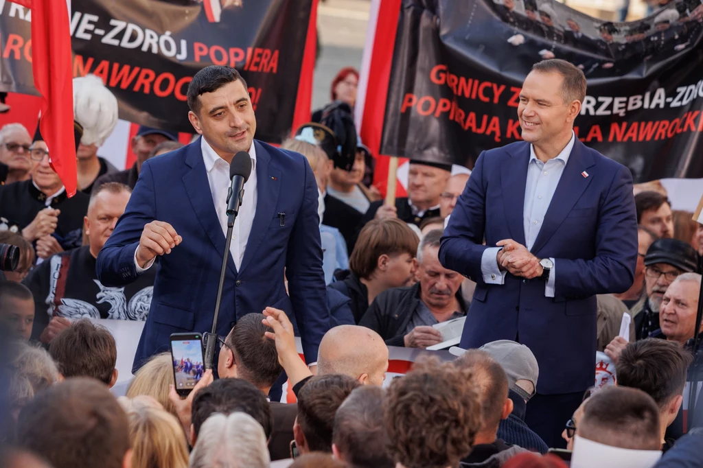 George Simion pojawił się na wiecu Karola Nawrockiego w Zabrzu