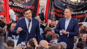 George Simion pojawił się na wiecu Karola Nawrockiego w Zabrzu