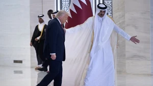 Katarski Emir Sheikh Tamim bin Hamad al-Thani i prezydent Donald Trump