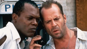 Samuel L. Jackson i Bruce Willis w filmie "Szklana pułapka 3"