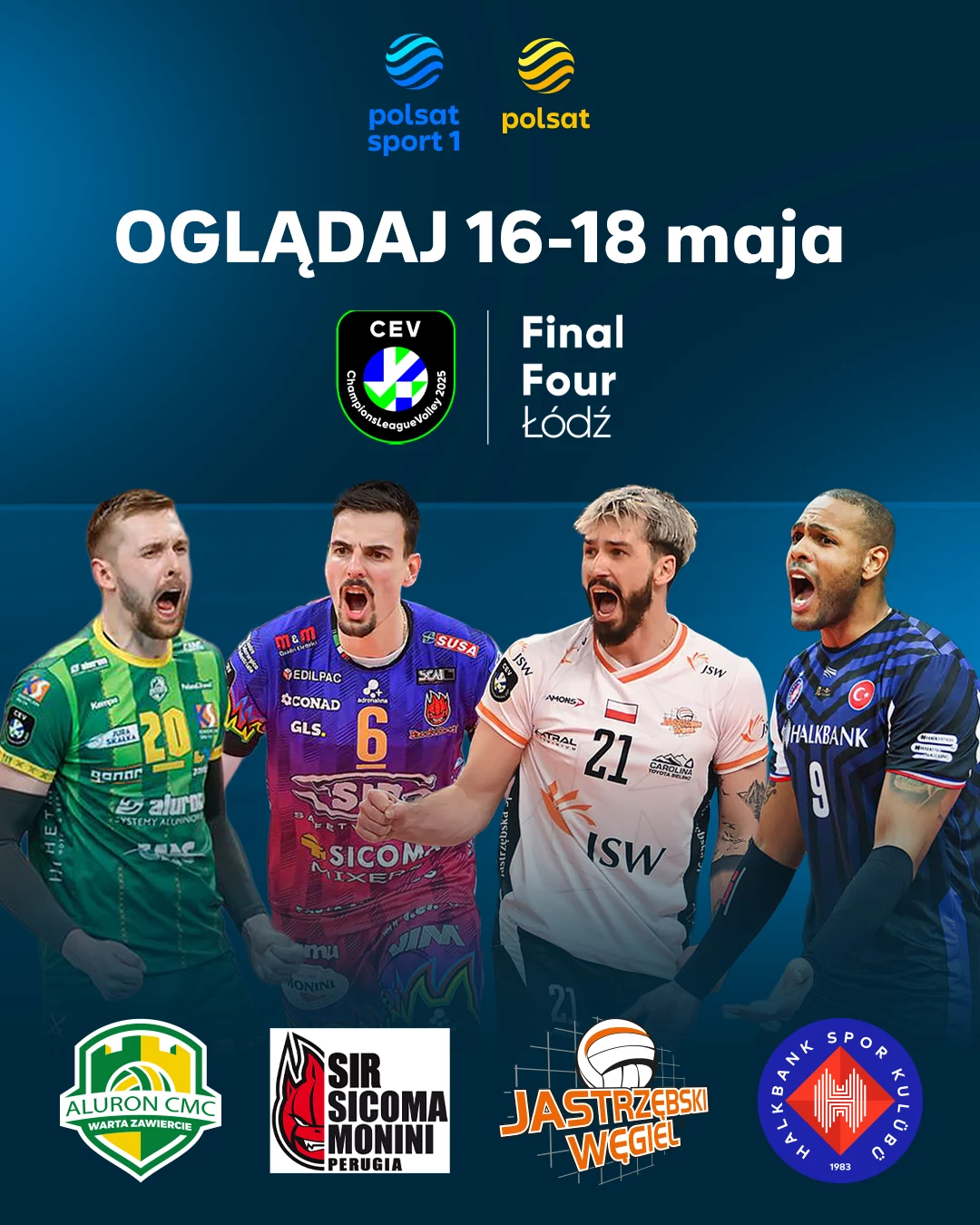 Final 4 Ligi Mistrzów siatkarzy w Polsacie, Polsat Sport 1 i Polsat Box Go