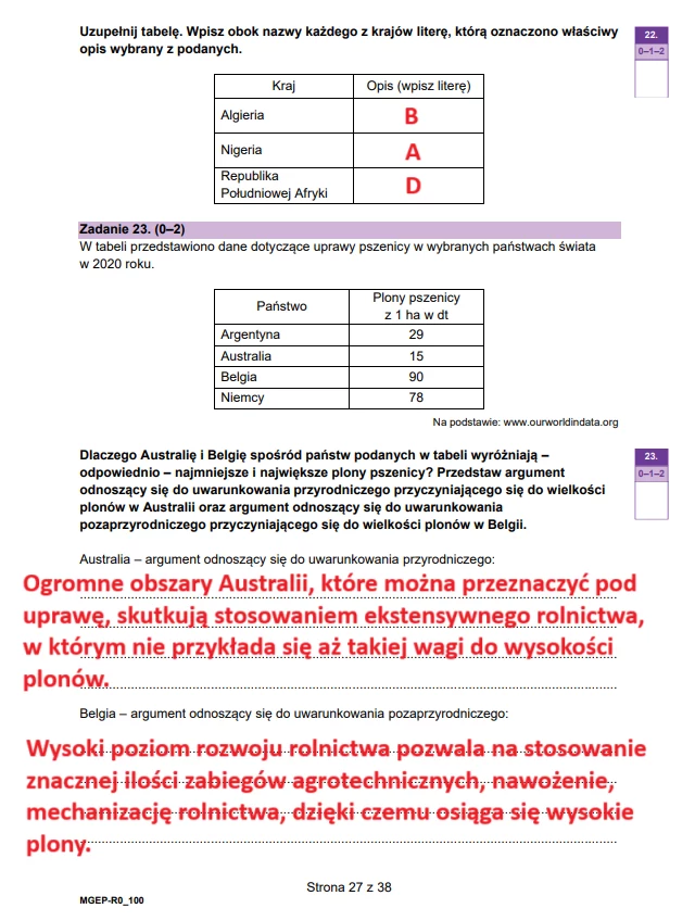 Matura 2025. Rozszerzona geografia, arkusz CKE - strona 27 Matura 2025. Rozszerzona geografia, arkusz CKE - strona 27