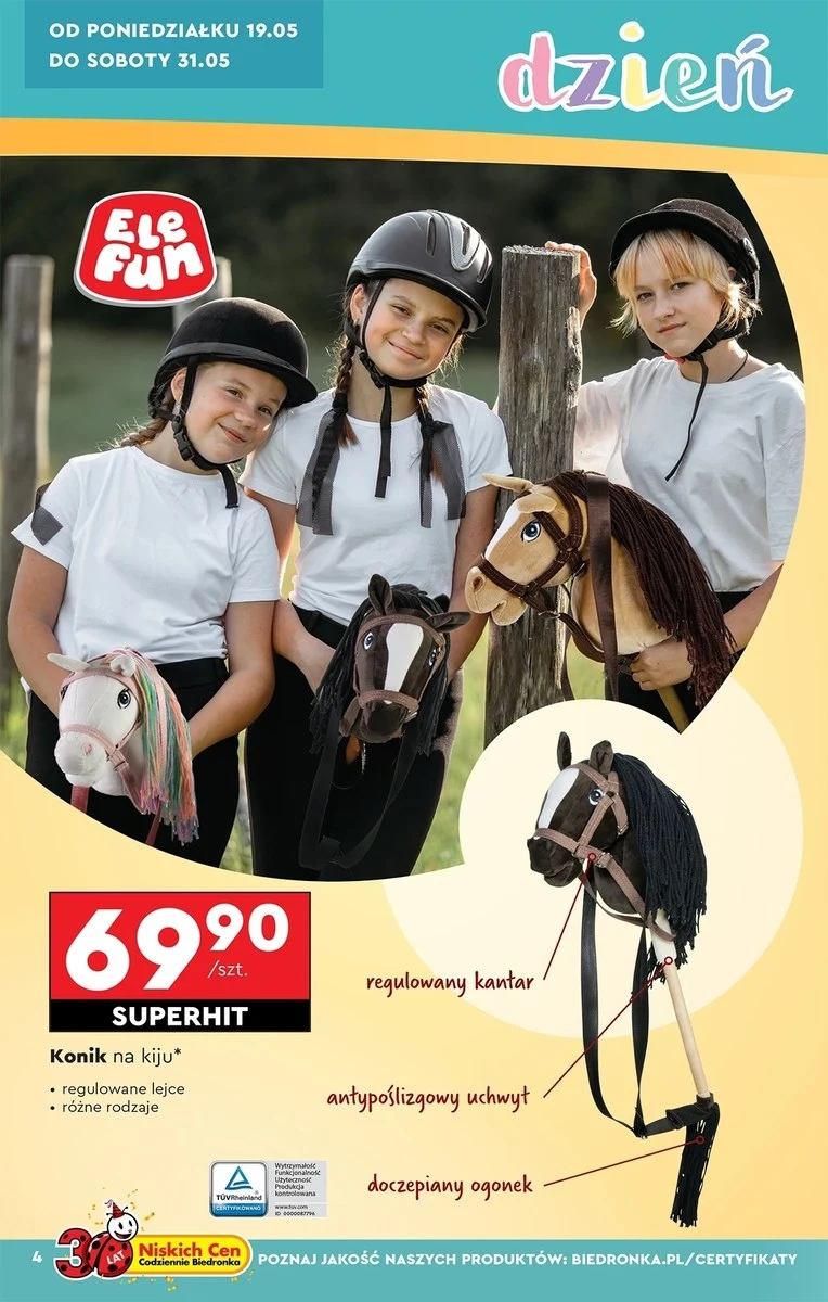 Konie na kiju w Biedronce do hobby Horsing 