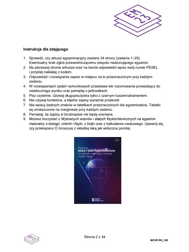 Matura 2025. Rozszerzona chemia, arkusz CKE - strona 2