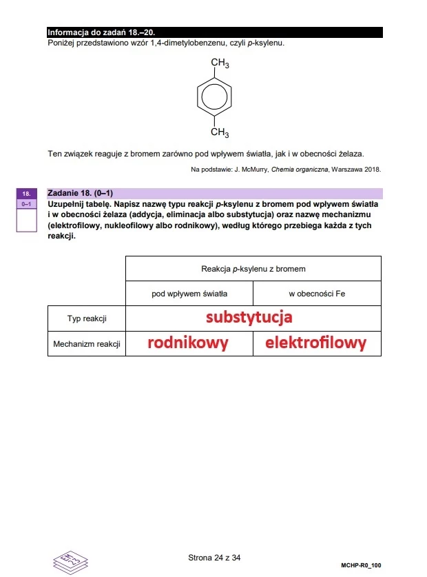 Matura 2025. Rozszerzona chemia, arkusz CKE - strona 24 Matura 2025. Rozszerzona chemia, arkusz CKE - strona 24