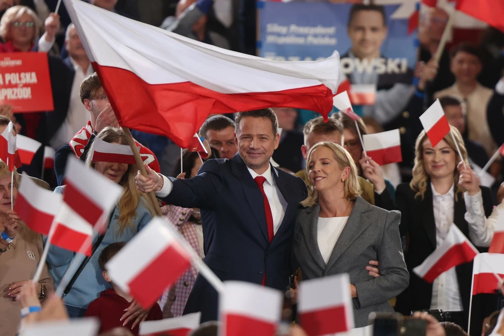 18.05.2025 Sandomierz Wieczor wyborczy Rafala Trzaskowskiego fot. Jacek Dominski/REPORTER
N/z: Rafal Trzaskowski, Malgorzata Trzaskowska