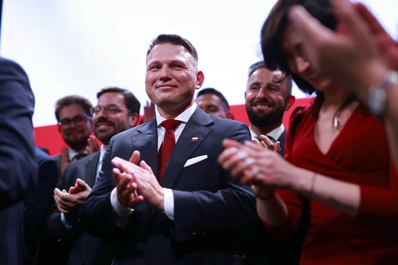 Wieczór wyborczy w sztabie Konfederacji, na zdjęciu Sławomir Mentzen 18.05.2025 Warszawa Wieczor wyborczy Slawomira Mentzena. fot. Filip Naumienko/REPORTER
N/z: Slawomir Mentzen