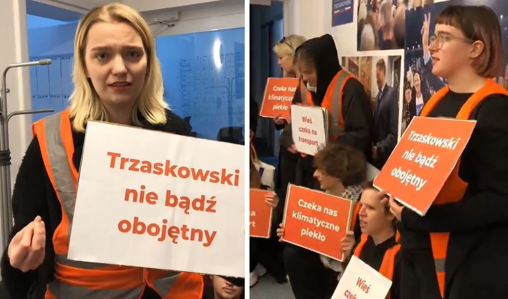 Aktywiści z Ostatniego Pokolenia okupują siedzibę Rafała Trzaskowskiego Aktywiści z Ostatniego Pokolenia okupują siedzibę Rafała Trzaskowskiego