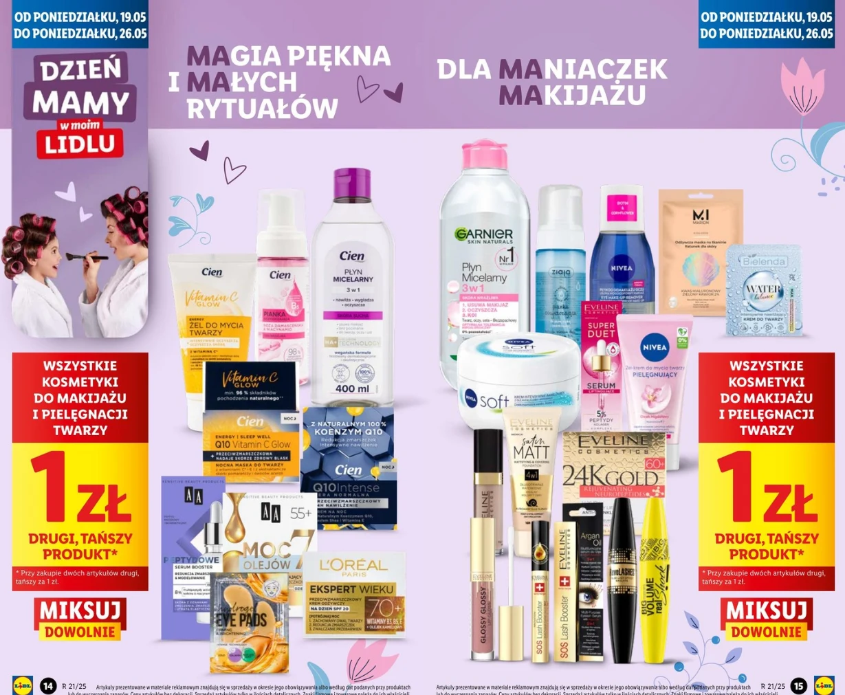 Kosmetyki za 1 zł w Lidlu z okazji Dnia Matki 