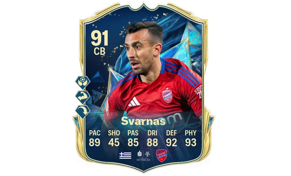 Stratos Svarnas z Rakowa Częstochowa w Drużynie Sezonu (TOTS) w FC 25 Stratos Svarnas z Rakowa Częstochowa w Drużynie Sezonu (TOTS) w FC 25
