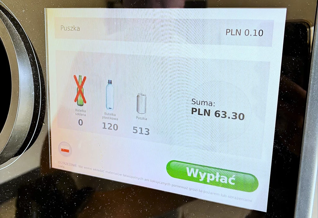 Rekordowa kwota ponad 60 zł z butelkomatu Lidla w Polsce.