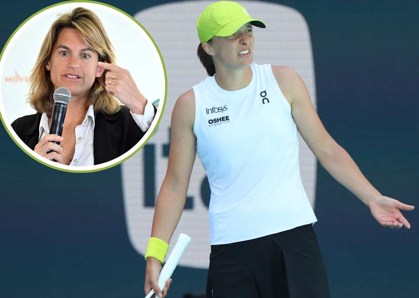 Na zdjęciu dyrektorka wielkoszlemowego Rolanda Garrosa Amelie Mauresmo oraz Iga Świątek article cover