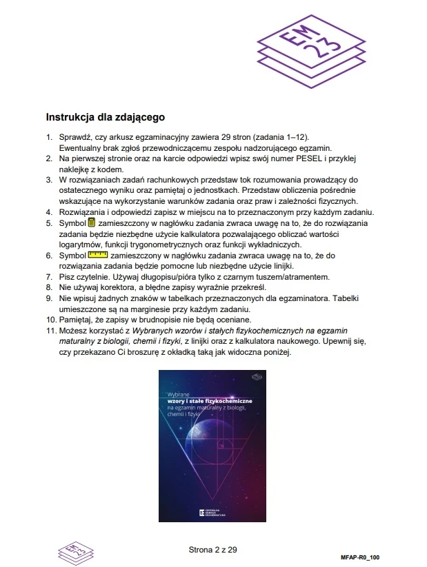 Matura 2025. Rozszerzona fizyka, arkusz CKE - strona 2 Matura 2025. Rozszerzona fizyka, arkusz CKE - strona 2