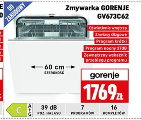 Zmywarka do zabudowy Gorenje