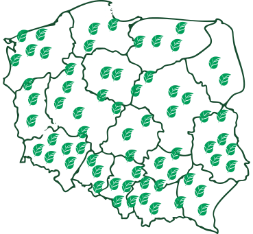 Mapa Polski z zaznaczonymi miastami
