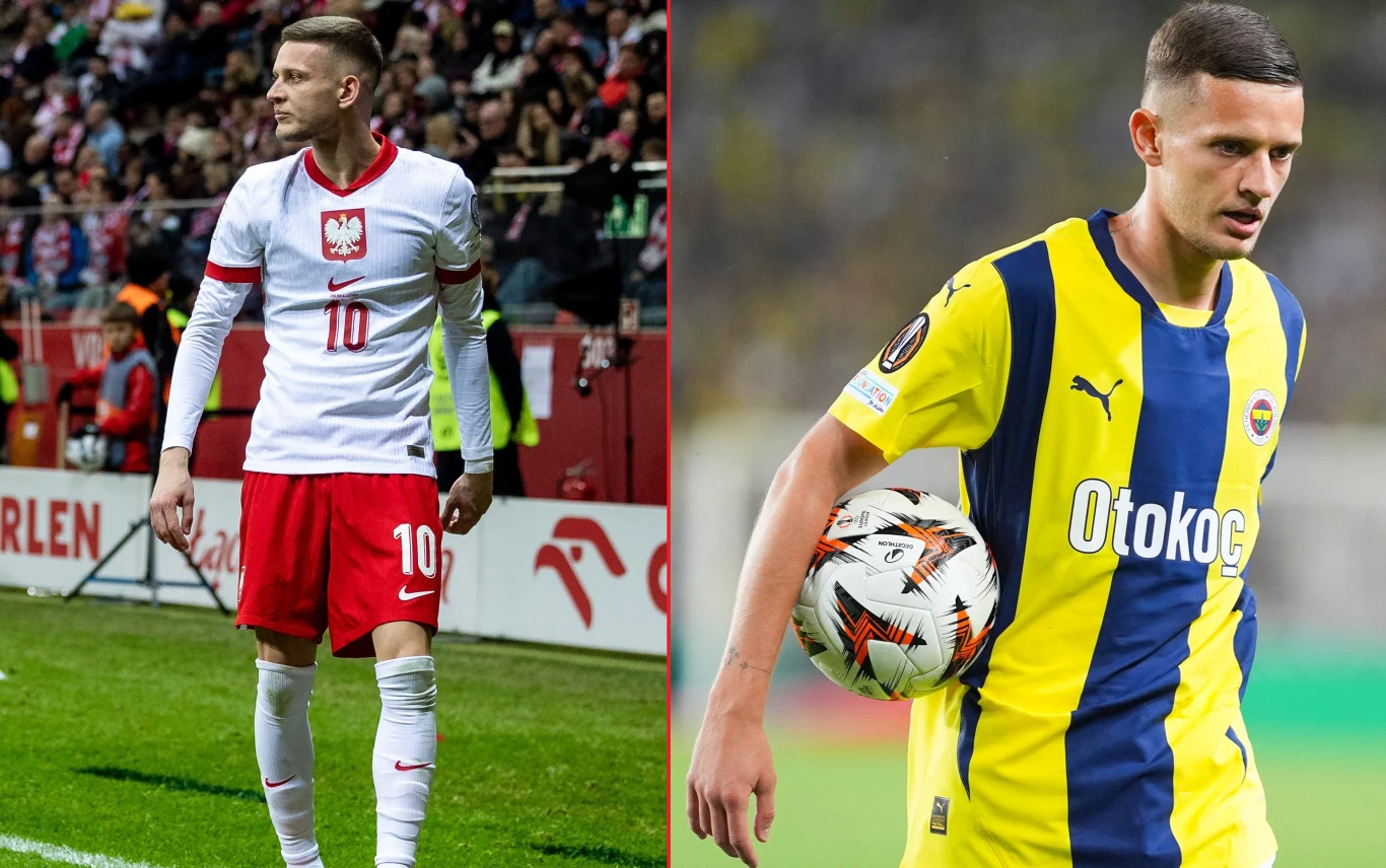 Sebastian Szymański w barwach reprezentacji Polski i Fenerbahce