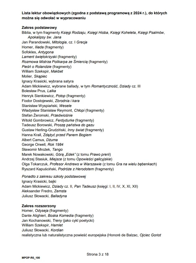 Matura 2025. Rozszerzony język polski, arkusz CKE - strona 3 Matura 2025. Rozszerzony język polski, arkusz CKE - strona 3