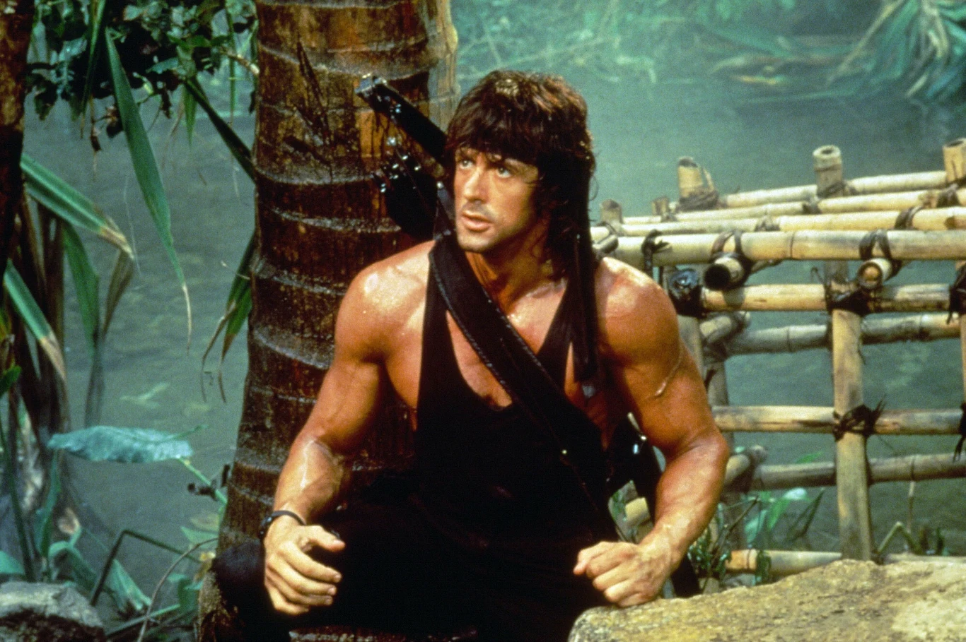 Sylvester Stallone w filmie "Rambo II" Sylvester Stallone w filmie "Rambo II"
