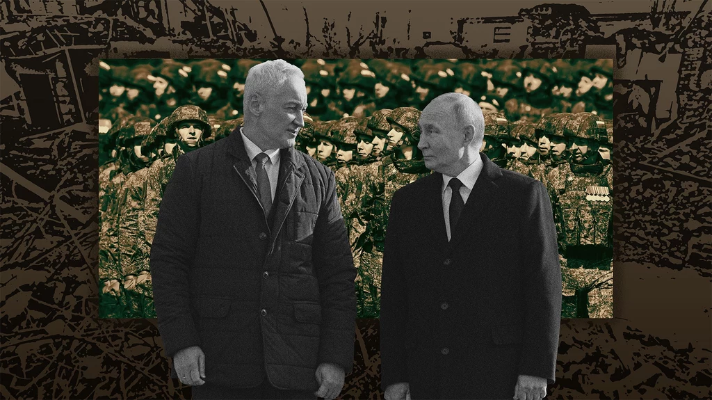 Władimir Putin z rosyjskim ministrem obrony Andriejem Biełousowem Władimir Putin z rosyjskim ministrem obrony Andriejem Biełousowem