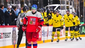 Roman Cervenka w meczu Szwecja - Czechy w hokejowych MŚ