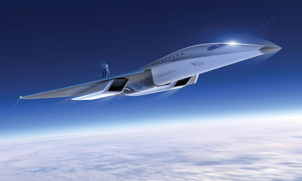 Samolot kosmiczny Delta na wizualizacji. Virgin Galactic zabierze nim turystów w kosmos. Samolot kosmiczny Delta na wizualizacji. Virgin Galactic zabierze nim turystów w kosmos.