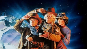 Grafika promująca film "Powrót do przyszłości III"