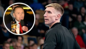 Na zdjęciu kandydat na prezydenta RP Karol Nawrocki oraz polski tyczkarz Piotr Lisek