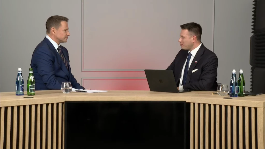 Rafał Trzaskowski i Sławimir Mentzen Rafał Trzaskowski i Sławimir Mentzen