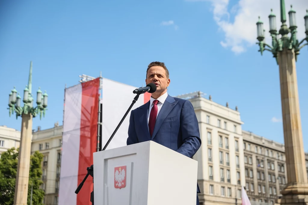 Rafał Trzaskowski podczas Wielkiego Marszu Patriotów w Warszawie Rafał Trzaskowski podczas Wielkiego Marszu Patriotów w Warszawie