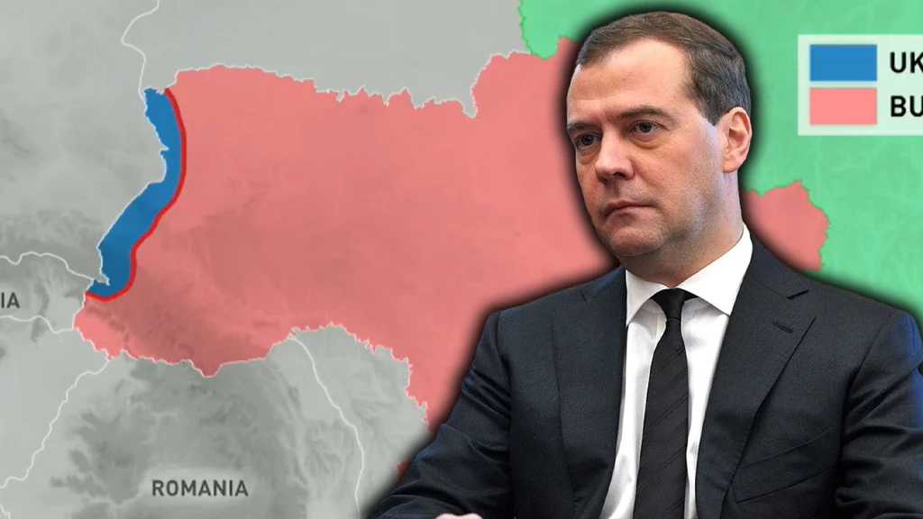 Dmitrij Miedwiediew pokazał "strefę buforową" w Ukrainie Dmitrij Miedwiediew pokazał "strefę buforową" w Ukrainie