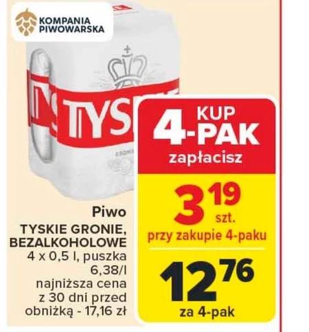 Piwo bezalkoholowe Tyskie