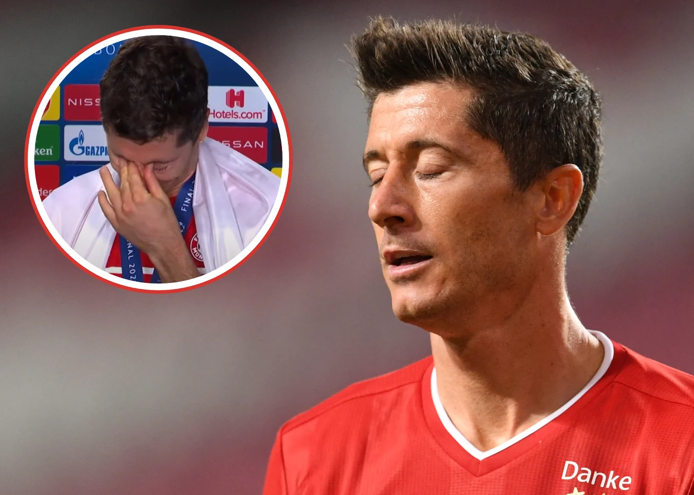 Robert Lewandowski nie mógł powstrzymać łez, gdy wygrał Ligę Mistrzów w barwach Bayernu Monachium