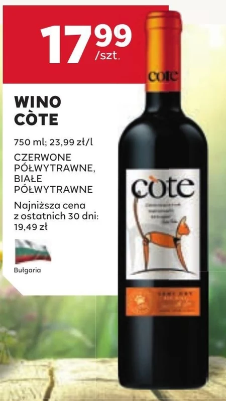 Wino półwytrawne Cote