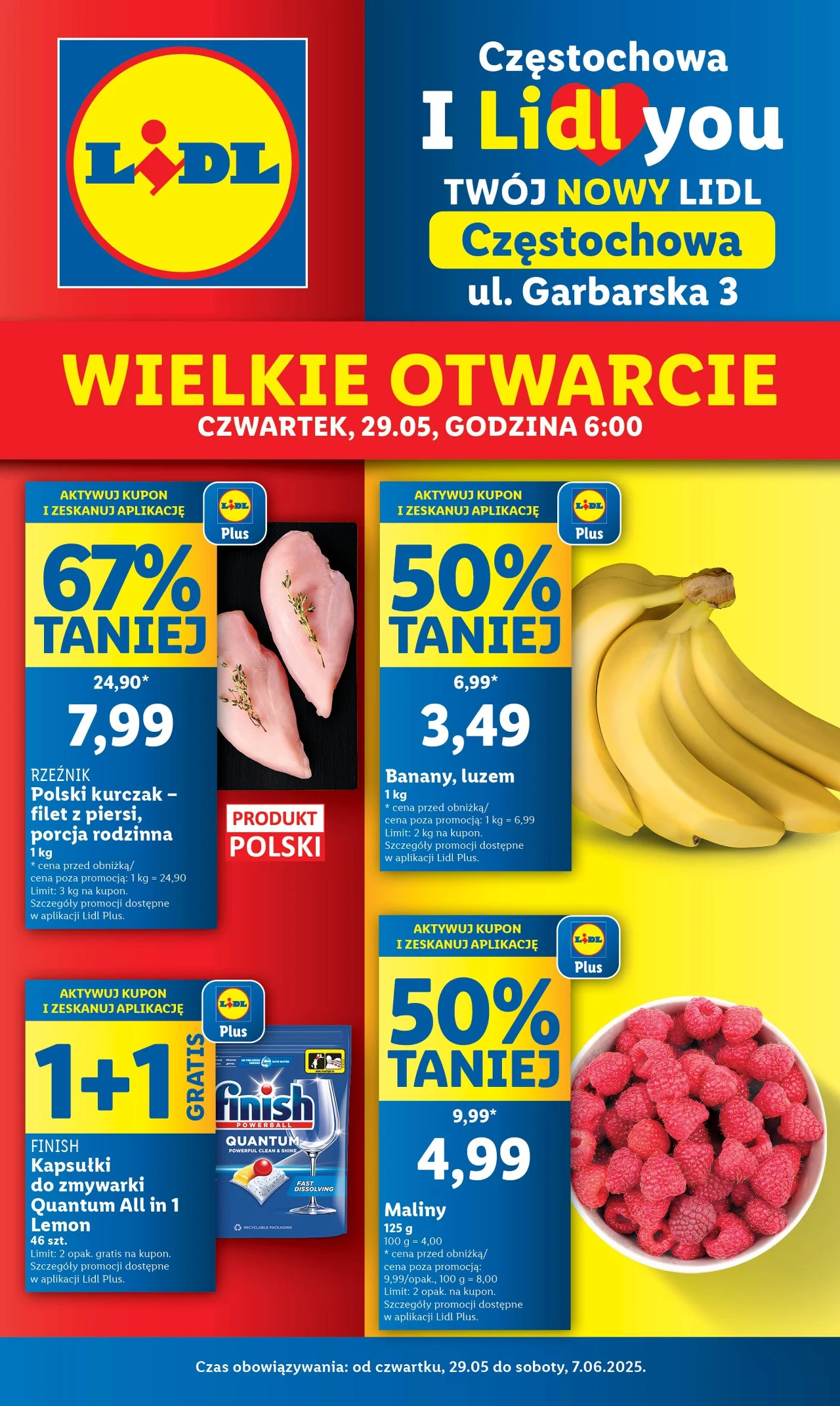 Promocje na Wielkie Otwarcie Lidla w Częstochowie 