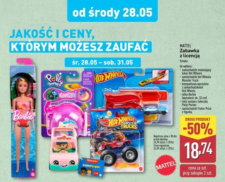 Zabawki Mattel 50% taniej 