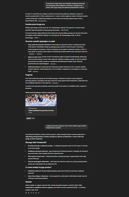 Kto wygra wybory prezydenckie. Prognoza ChataGPT