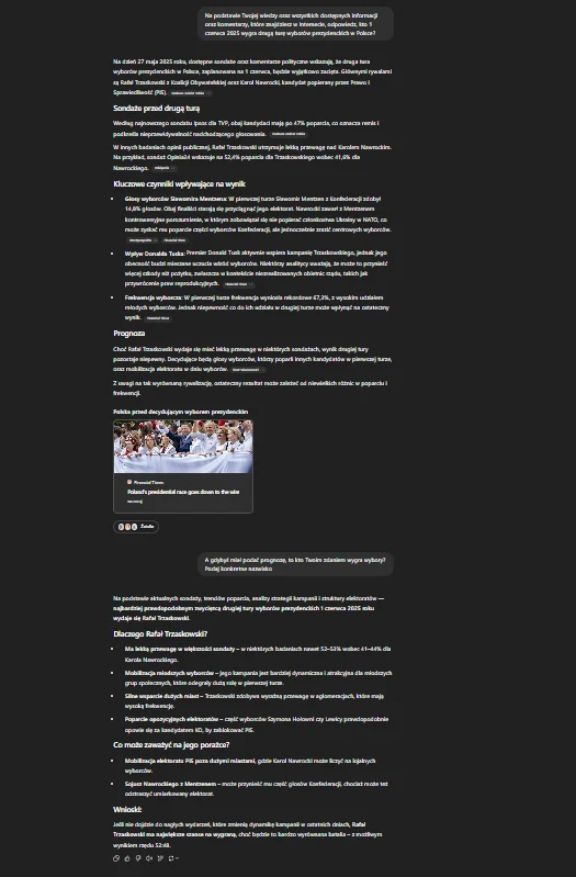Kto wygra wybory prezydenckie. Prognoza ChataGPT