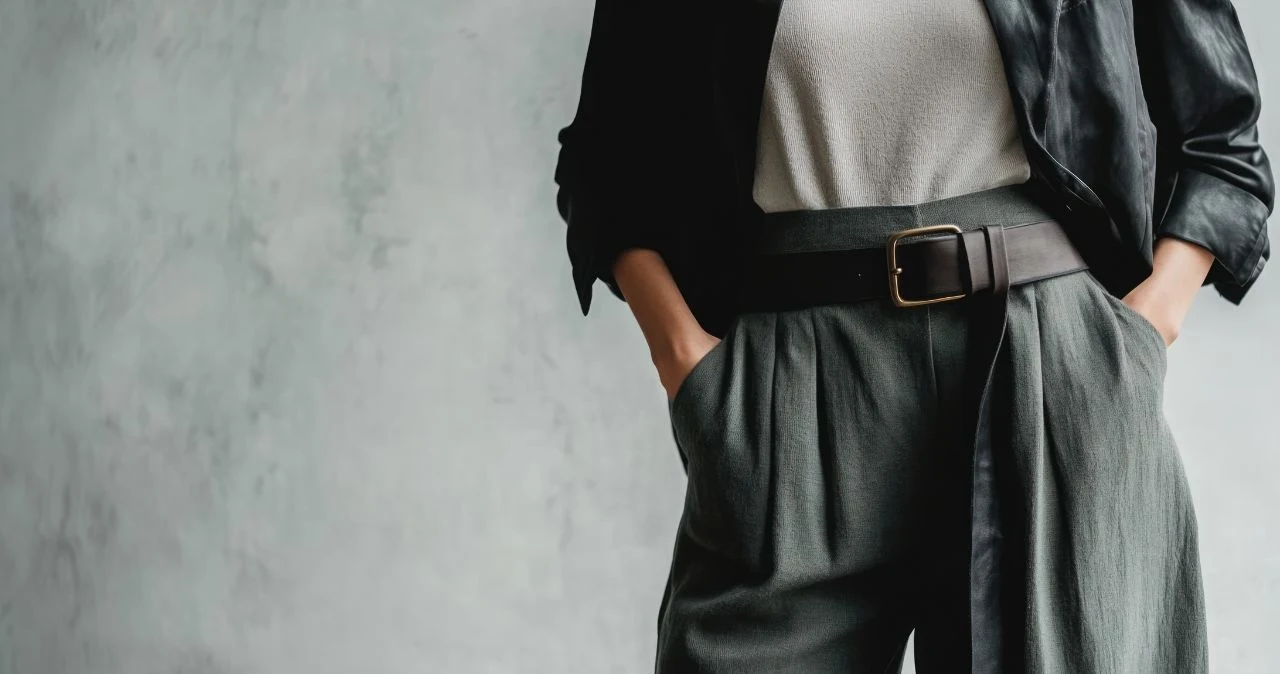 Grafitowe spodnie wyglądają nowocześnie i elegancko