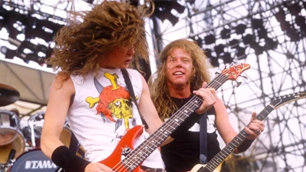 Metallica w 1987 r. - Jason Newsted i James Hetfield