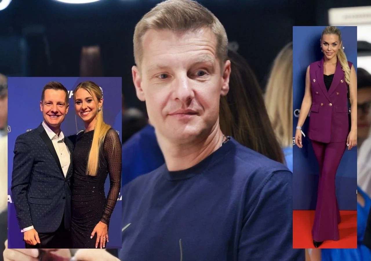 Gala Ekstraklasy 2025: Rafał Mroczek z żoną i Marlena Muranowicz Gala Ekstraklasy 2025: Rafał Mroczek z żoną i Marlena Muranowicz