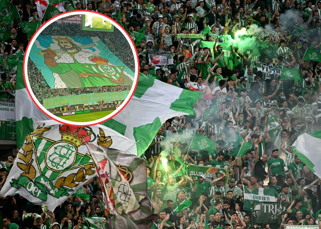 Kibice Realu Betis na stadionie we Wrocławiu Kibice Realu Betis na stadionie we Wrocławiu