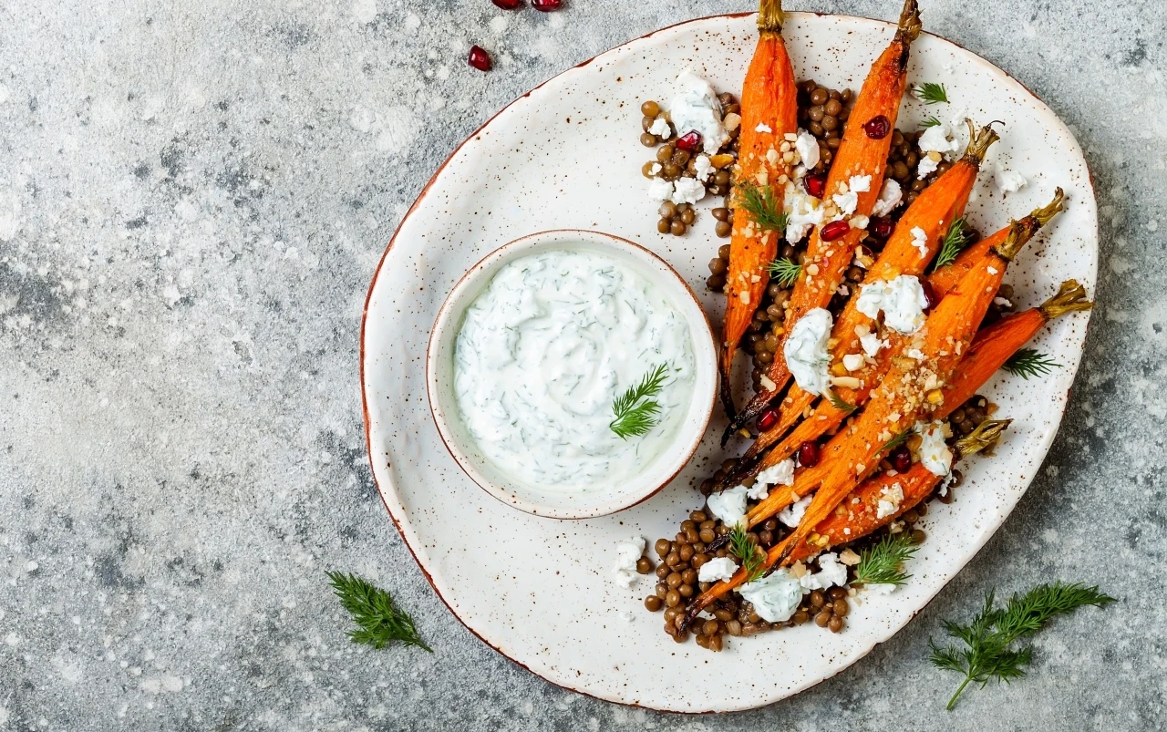 Grillowane młode marchewki