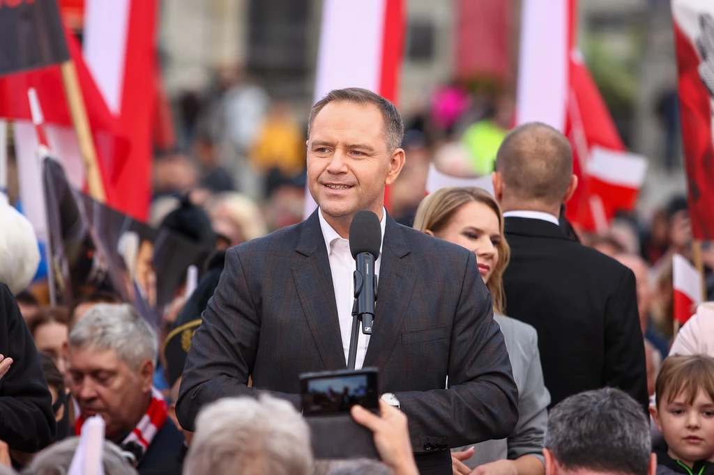 Karol Nawrocki na wiecu w Katowicach Karol Nawrocki na wiecu w Katowicach
