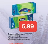Chusteczki higieniczne Velvet