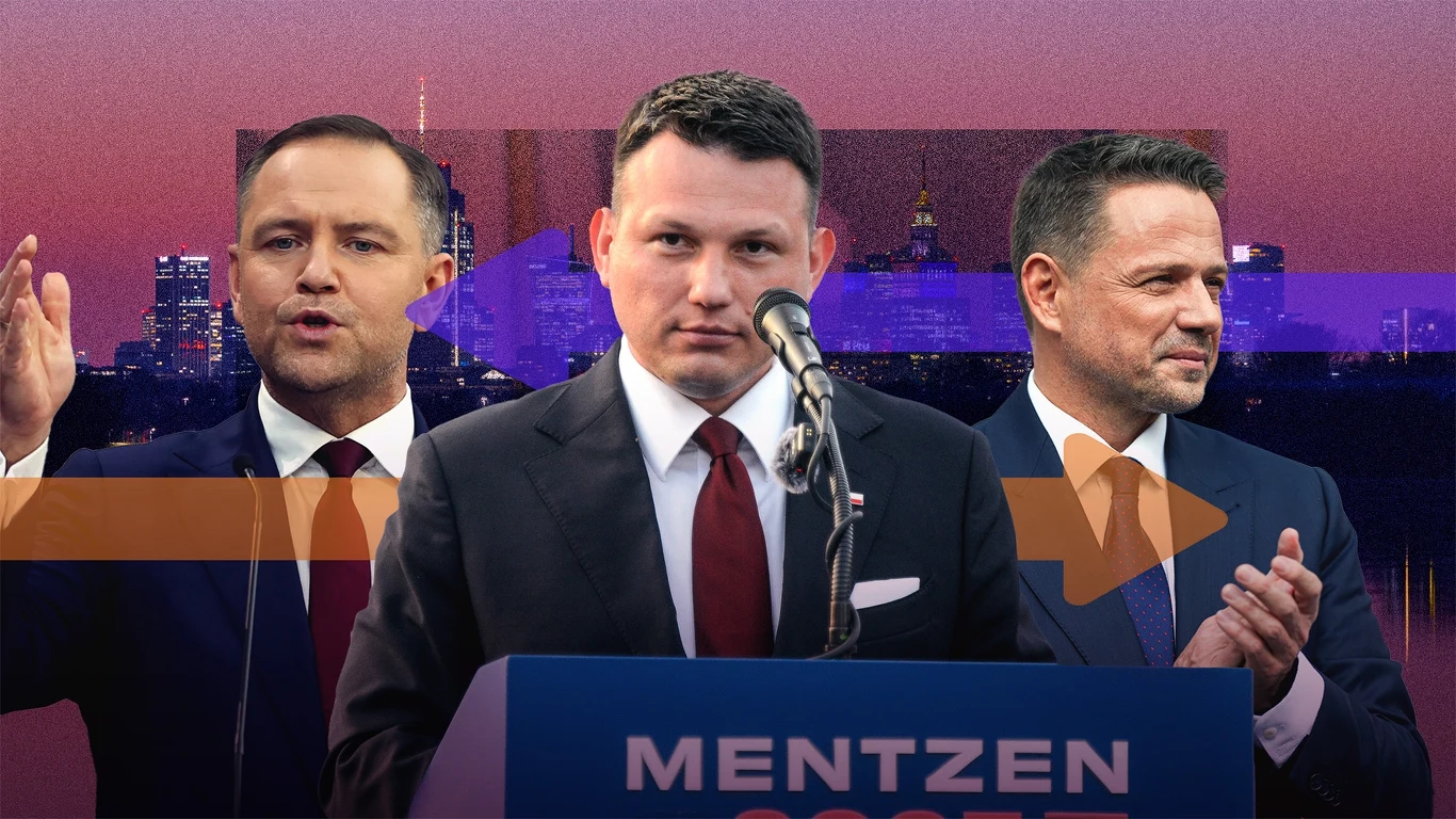 Wyniki exit poll wyborów prezydenckich 2025. Jak głosowali wyborcy Sławomira Mentzena? (Grafika: Aleksandra Włodarczyk) Wyniki exit poll wyborów prezydenckich 2025. Jak głosowali wyborcy Sławomira Mentzena? (Grafika: Aleksandra Włodarczyk)