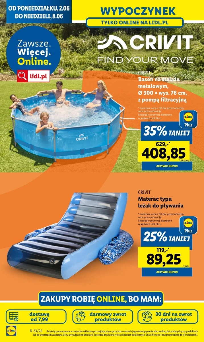 Sezon na relaks nad wodą otwarty! Lidl zaskakuje cenami na baseny i akcesoria